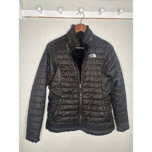 The North Face Mossbud Swirl Reversible Quilted Jacket Girls XL Black